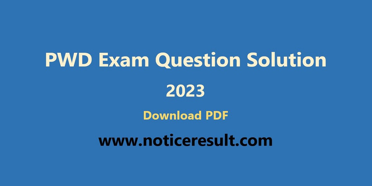 PWD Exam Question Solution