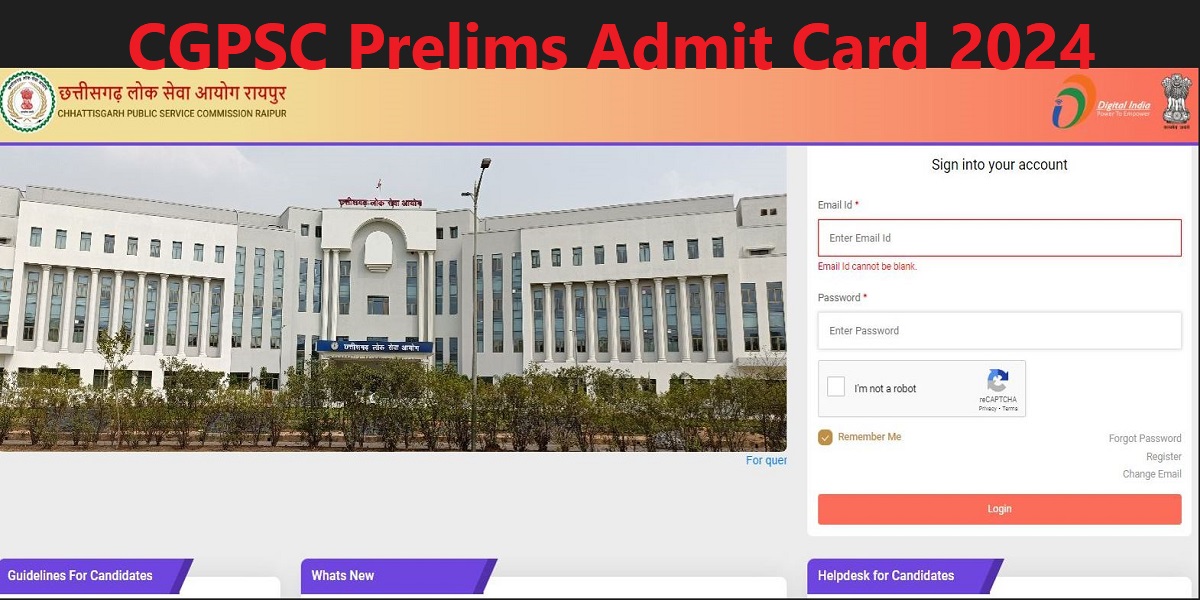 CGPSC Prelims Admit Card 2024