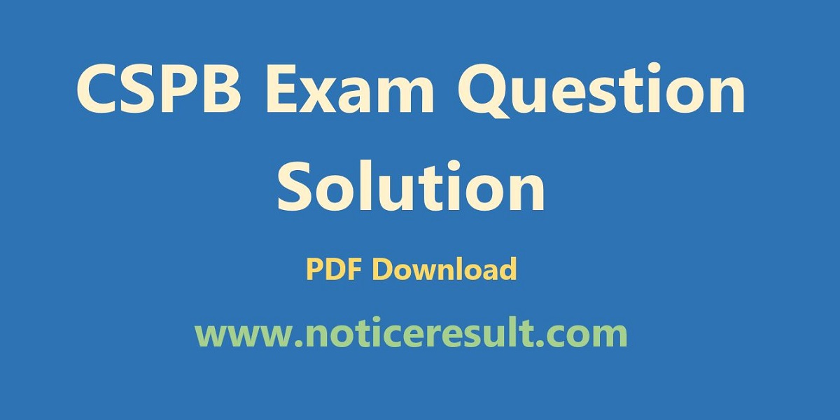 CSPB Exam Question Solution